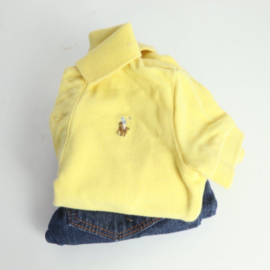 TOYCYCLE - Newborn Jeans and Polo Set 0 - 3M