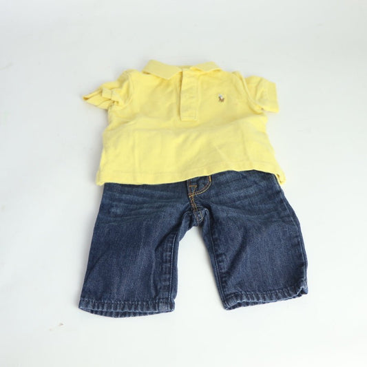 TOYCYCLE - Newborn Jeans and Polo Set 0 - 3M