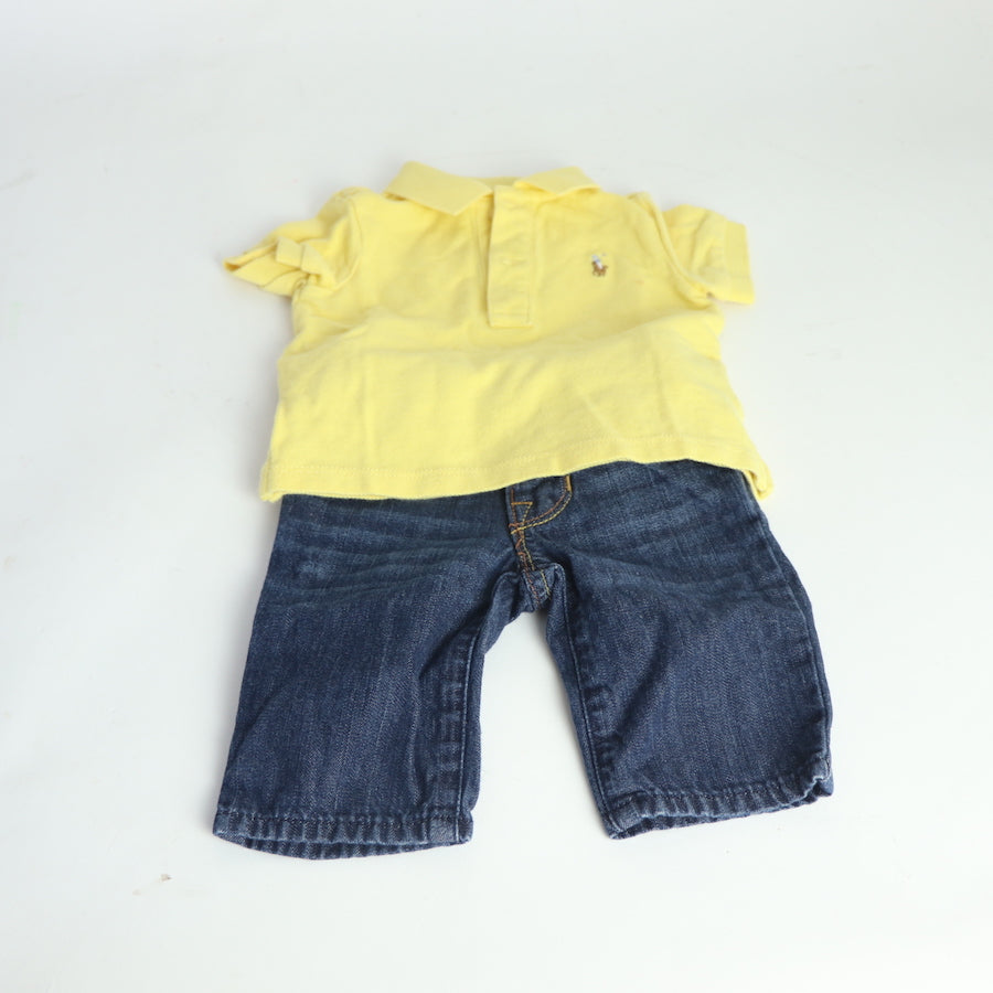 Newborn Jeans and Polo Set 0-3M 