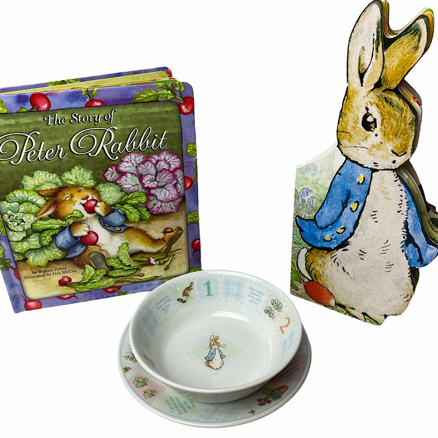 Peter Rabbit Book, Plate & Bowl Set 