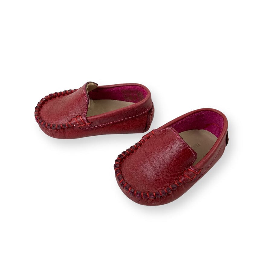 Petits Marcheurs Red Leather Loafers Size 2 Shoes 