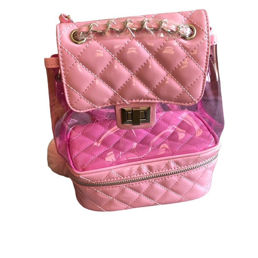 Pink Backpack Purse 