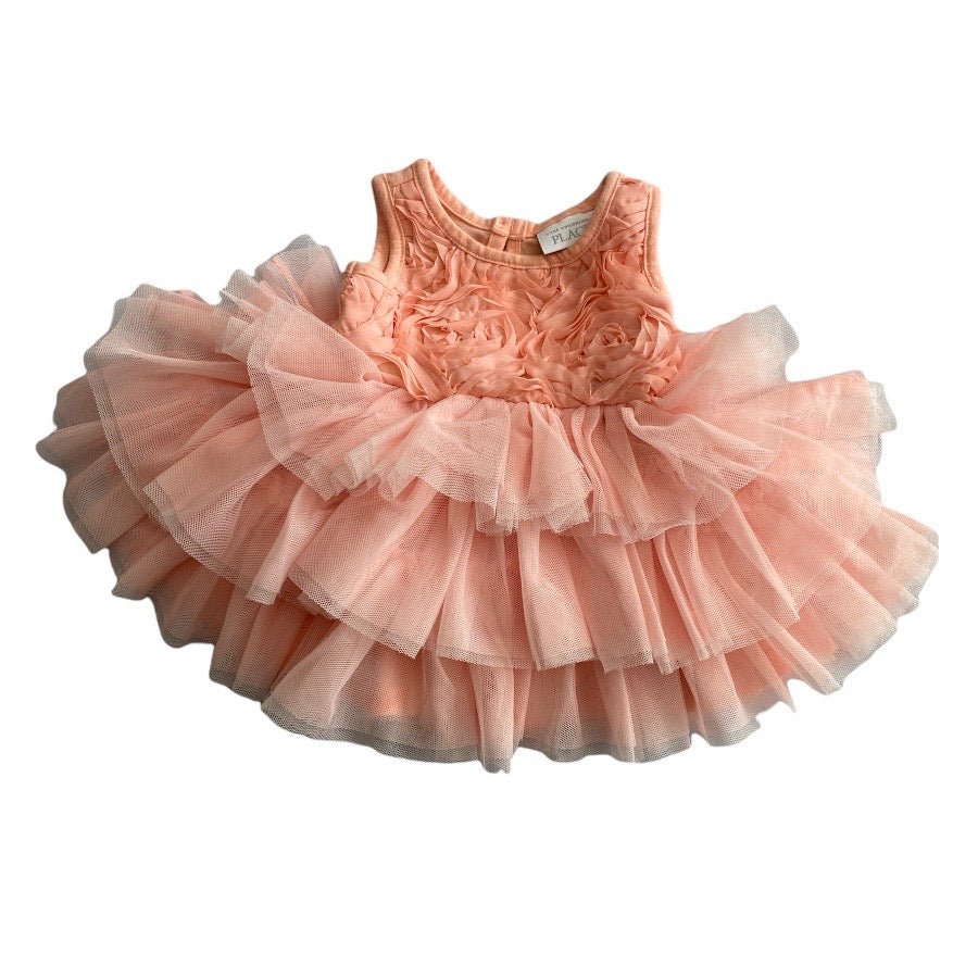 Pink Floral Tiered Dress 0-3 M 