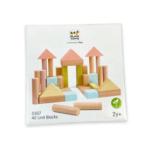 PlanToys 40 Unit Blocks Pastel Series 