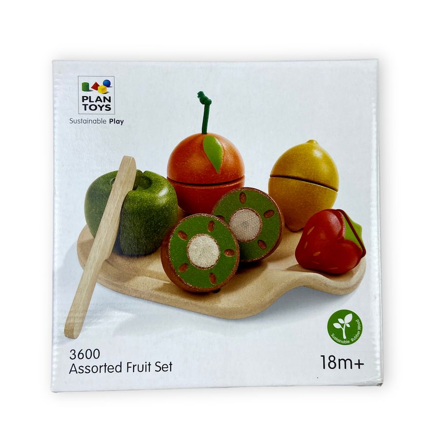 PlanToys Assorted Fruit Set wooden toys play food apple strawberry lemon