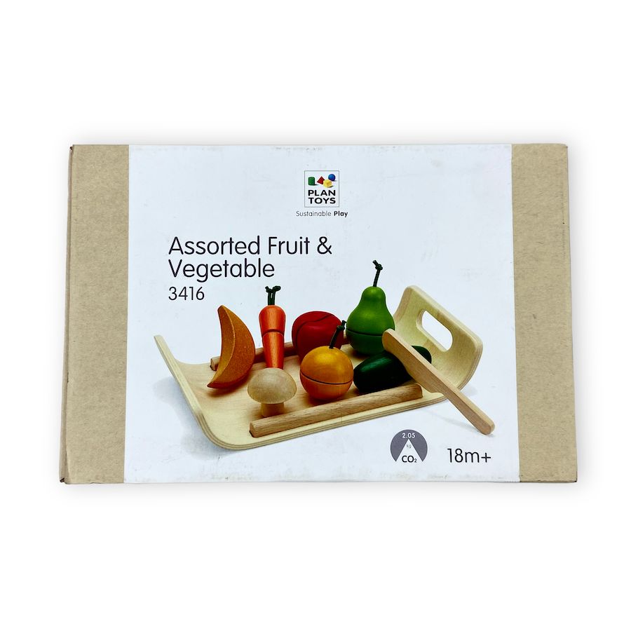 PlanToys Assorted Fruit & Vegetable Set  wooden toy for pretend play