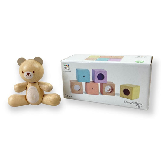 PlanToys Baby Bundle with Bear & Blocks Baby Toys & Activity Equipment 