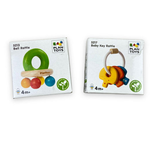 PlanToys Baby Toy Bundle with Bell & Key Rattles Toys 