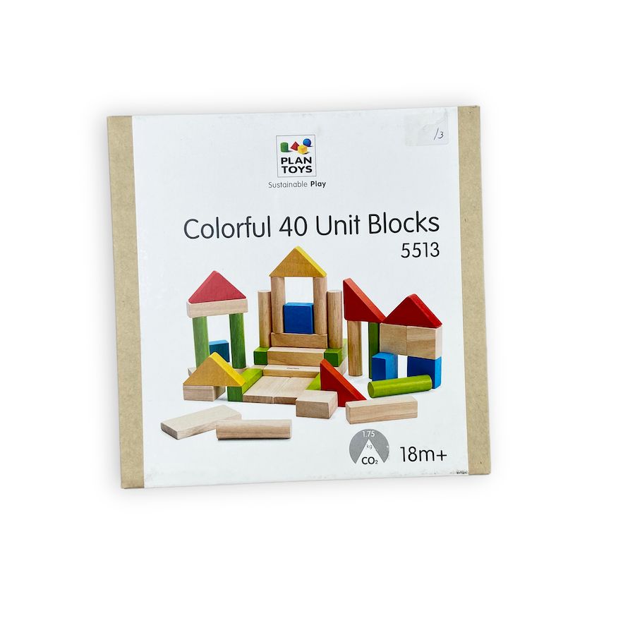 PlanToys Colorful 40 Unit Blocks Building Toys