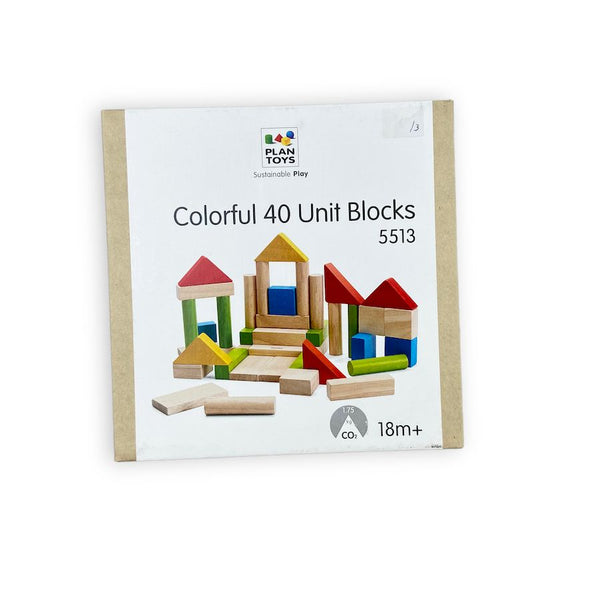 Colorful 40 Unit Blocks – PlanToys USA