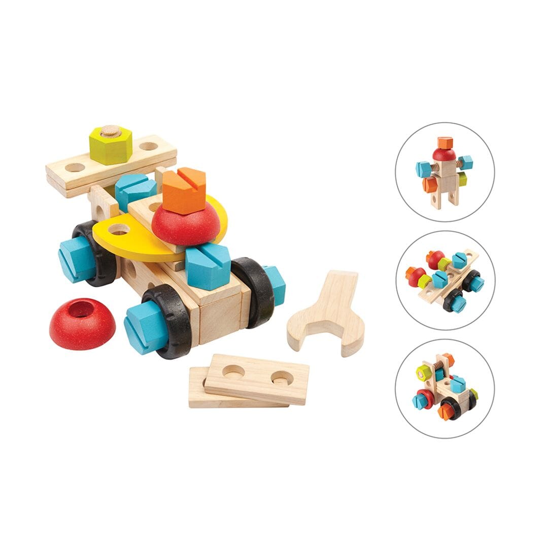 Plantoys colorful wooden construction set product shot