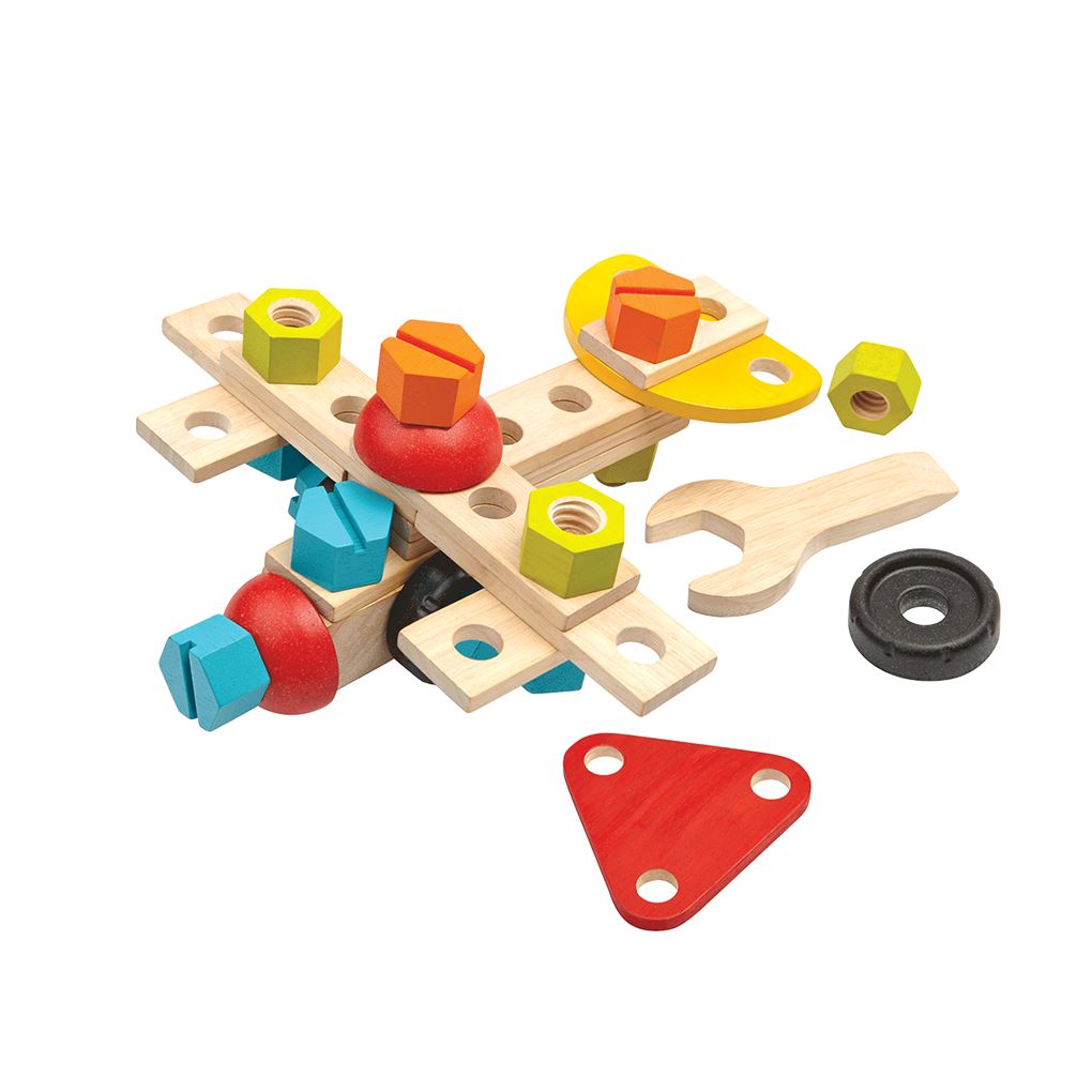 Plantoys colorful wooden construction set