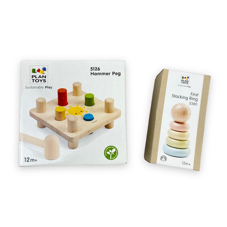 PlanToys Hammer Peg and First Stacking Ring Toys 