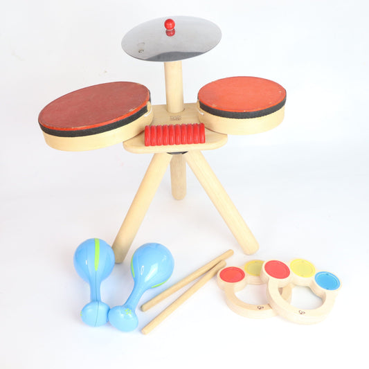 PlanToys Musical Band and Hape Rattles 