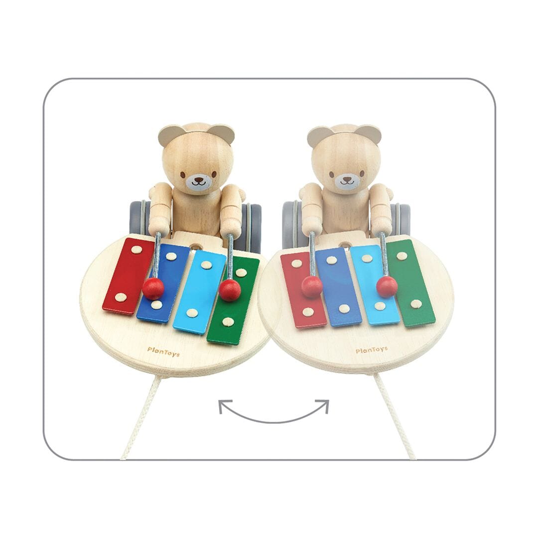 PlanToys USA - PlanToys Pull Along Musical Bear
