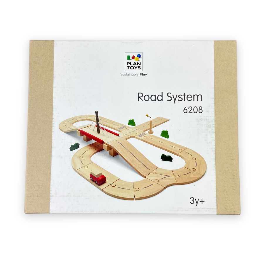 PlanToys Road System Toy Cars wooden toys and track with accessories