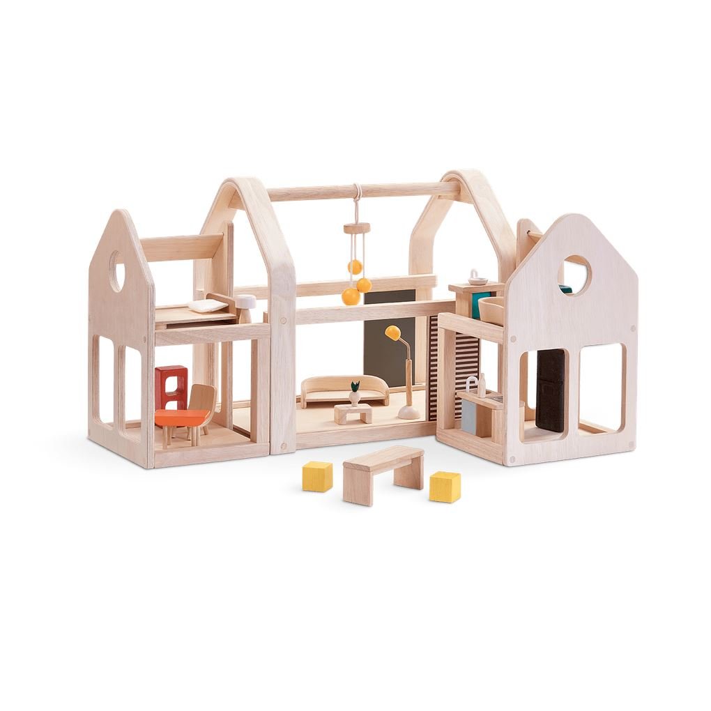 PlanToys USA - PlanToys Slide N Go Dollhouse and Furniture