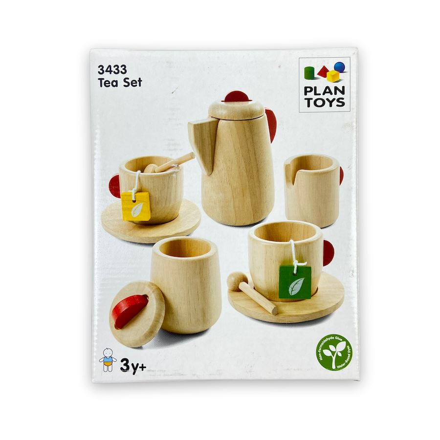 PlanToys Tea Set Natural and Red Activity Toys 