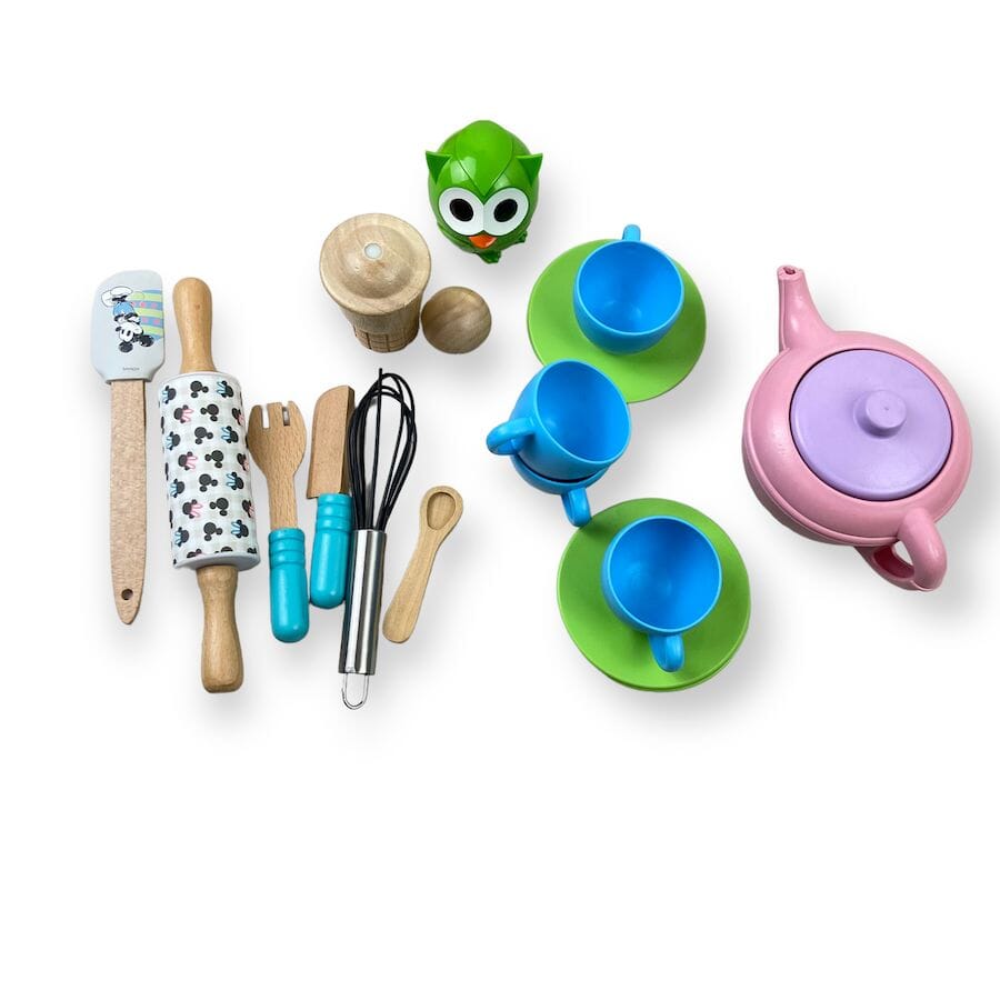 Play Utensils and Tea Set Bundle Toy Kitchens & Play Food 