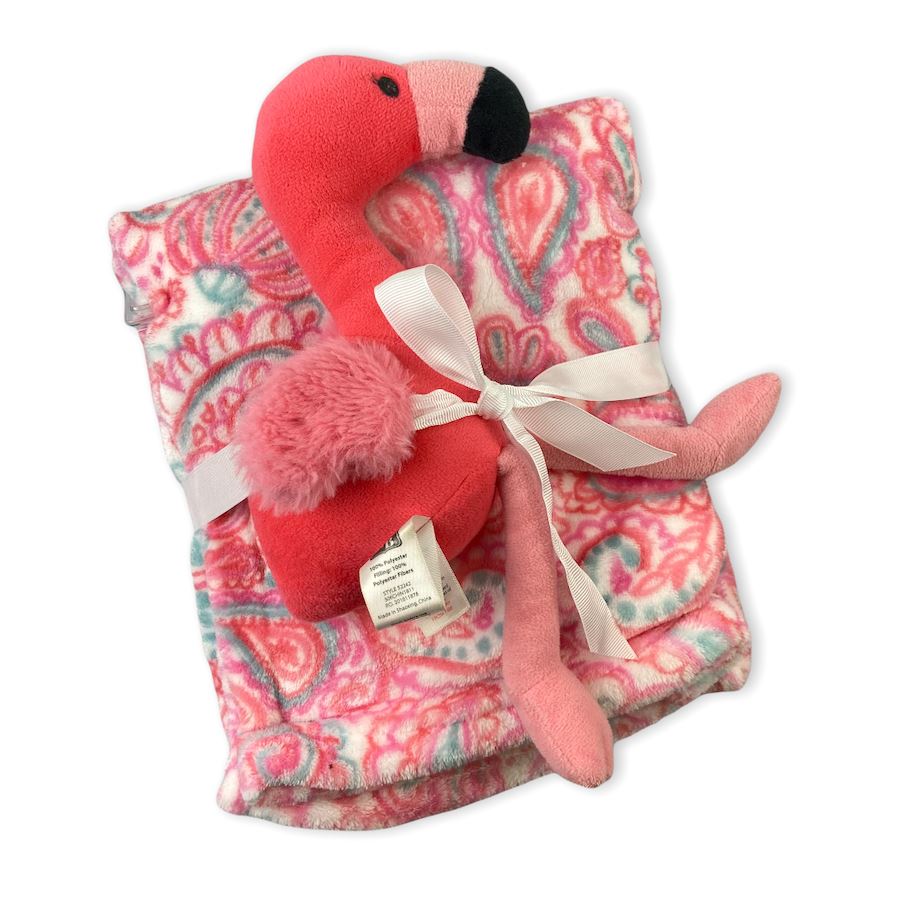 Plush Blanket and Flamingo Set 
