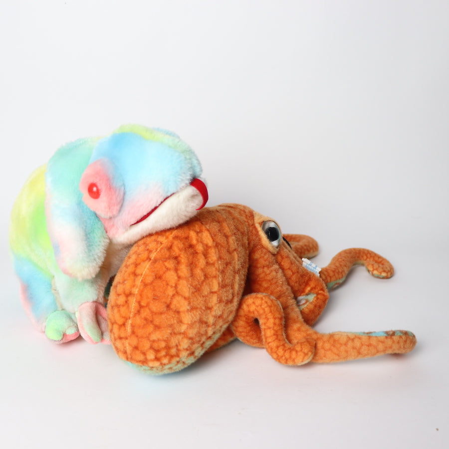 Plush Octopus and Chameleon Pair 