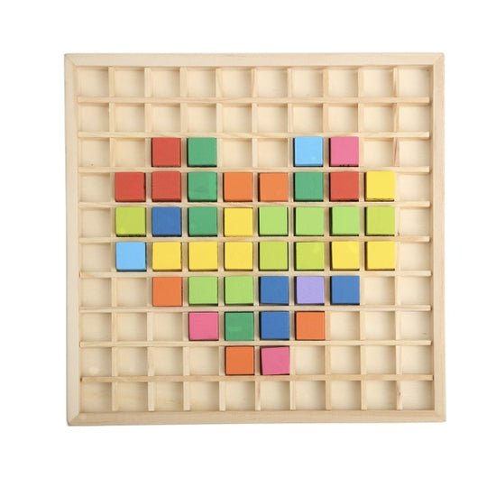 Robud - Robud 10X10 Multiplication Table - 100 Wooden Pieces and Tray