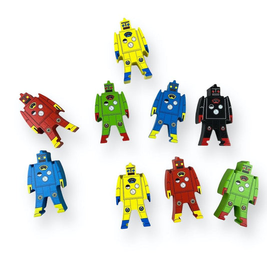 Schylling Wood Stacking Robots Toys 