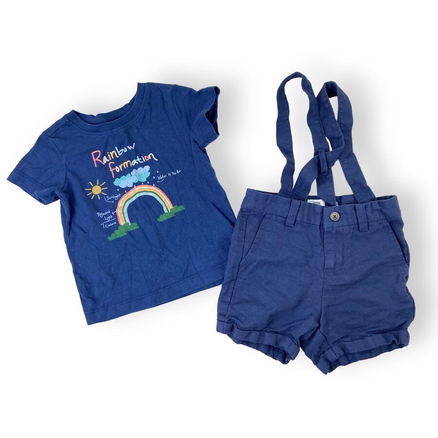 Shorts & Tee with Suspenders 18-24M Clothing 