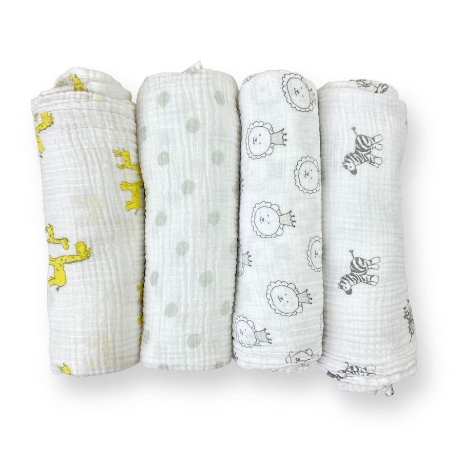 Swaddle Designs Cotton Muslin Swaddle Cloths 4-Pack Baby & Toddler 