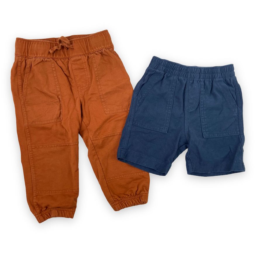 TOYCYCLE - Tea Collection Pants Bundle - Rust & Navy 18 - 24M