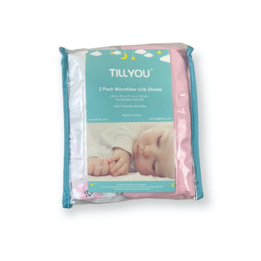 TILLYOU Crib Sheets - 2 Pack Crib & Toddler Bed Accessories 
