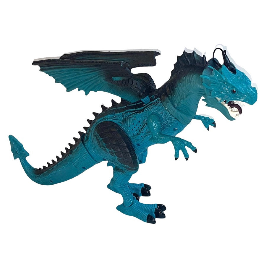 Walking and fire breathing dragon toy 