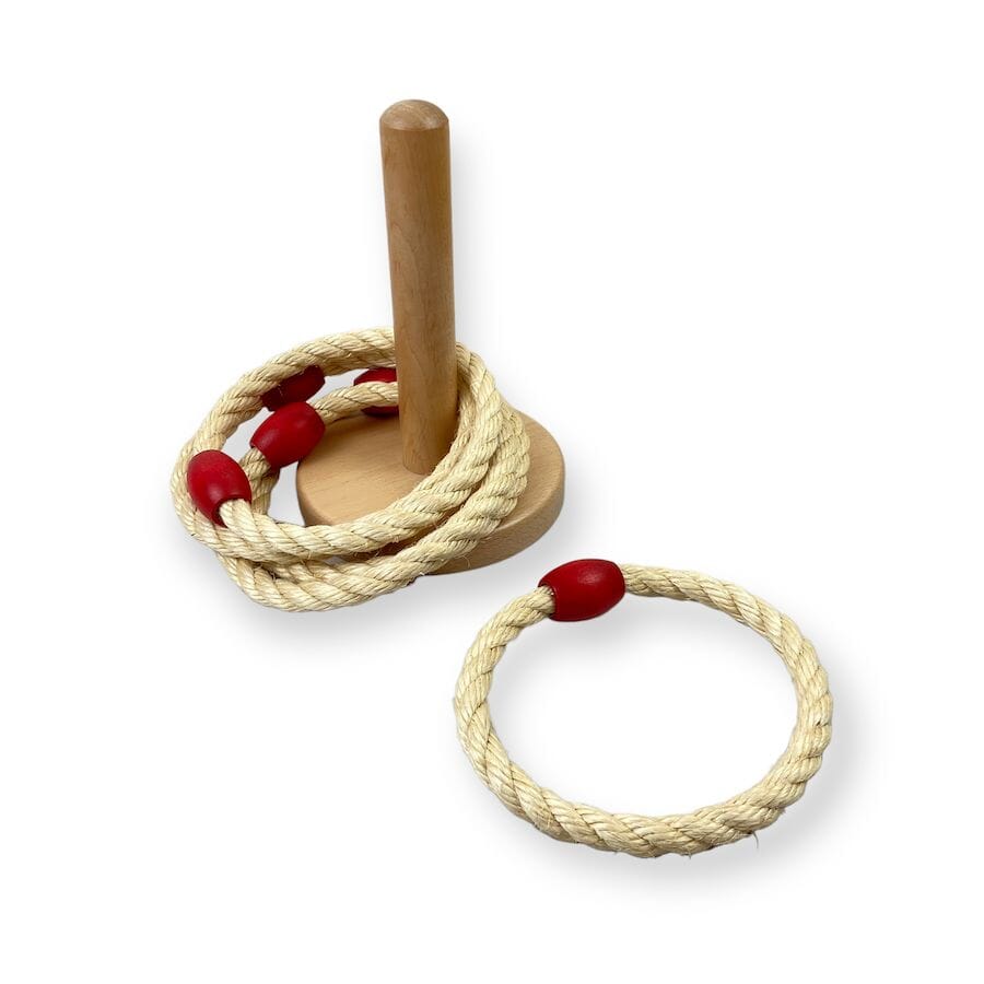 Wood & Rope Ring Toss Game Toys 