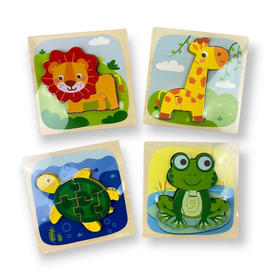 Wooden Animal Puzzles - Set of 4 Puzzles 